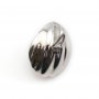 Bélière en argent 925 rhodié coquillage 16mm pour perle semi-percée  x 1pc