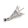 Rhodium 925 silver & cz eiffel tour pendant 10.5x19mm x 1pc