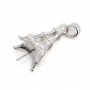 Rhodium 925 silver & cz eiffel tour pendant 10.5x19mm x 1pc