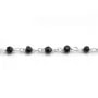 Chaîne Argent  avec Spinelle Noir en 3-4mm x 20cm