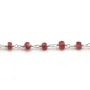 Chaîne Argent  avec Grenat en 3-4mm x 20cm