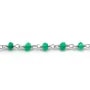 Chaîne Argent avec Agate Vert en 3-4mm x 20cm