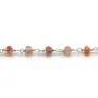 Chaîne Argent avec Quartz  en 3-4mmx 20cm