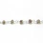 Chaîne argent avec quartz fumé en 3-4mmx 20cm
