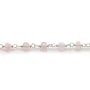 Chaîne Argent avec Quartz Rose en 3-4mm x 20cm