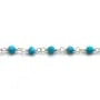 Silver Chain with Turquoise reconstituted of 3-4mm x 20cm 