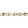 Chaîne Argent Doré avec  Labradorite en 3-4mm x 20cm