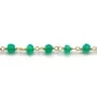 Chaîne Argent Doré avec Agate Vert en 3-4mm x 20cm