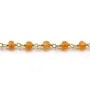 Gold Plated Silver Chain Carnelian with  of  3-4mm x 20cm 