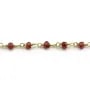 Gold Plated Silver Chain with Garnet  of  3-4mm x 20cm 