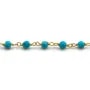 Gold Plated Silver Chain with Turquoise reconstituted of  3-4mm x 20cm 
