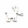 925 sterling silver charm zirconium 15x17mm x1pc