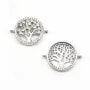 925 sterling silver charm tree & zirconium 15mm 