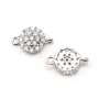 Charm 925 sterling silver & zirconium 8x13mm 