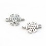 925 sterling silver charm heart & zirconium 8x14mm x1pc