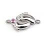 925 sterling silver charm foot & zirconium 9x14mm x1pc