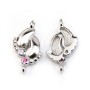 925 sterling silver charm foot & zirconium 9x14mm x1pc