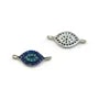 Intercalaire oeil en argent 925 turquoise reconstitué & zirconium 7x17mm x 1pc