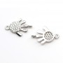 Breloque main & zirconium en argent 925 10x15mm x 1pc