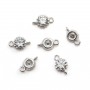 Intercalaire ronde zirconium avec 2 anneaux en argent 925 x 1pc