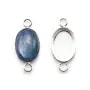 Intercalaire support oval à coller, argent 925, 10X14mm x 1pc