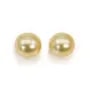 Perle des mers du Sud, dorée, semi-ronde, 10-11mm x 2pcs,  AA