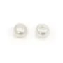 Perles de culture d'eau douce, semi-percée, blanche, bouton, 6-6.5mm x 2pcs