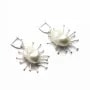 Dormeuse en argent 925 rhodié & zirconium multicolore pour perle baroque  x  1pc