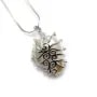 Pendentif en argent 925 rhodié & zirconium pour perle baroque x  1pc