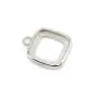 Breloque support  pour cabochon carré, argent 925, 10mm x 1pc
