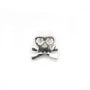 Breloque tête de mort en argent 925 8x9mm x 2pcs