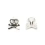 Breloque tête de mort en argent 925 8x9mm x 2pcs