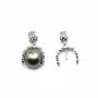 Pendentif en argent 925 rhodié pour perle semi percé x 1pc