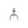 Pendentif en argent 925 rhodié pour perle semi percé x 1pc