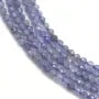 Tanzanite bleu violette, de forme ronde facetté, 2mm x 39cm