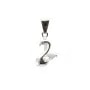 Bélière en argent 925 rhodié avec strass 7x16mm x 1pc