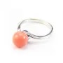 Bambou de mer orange pastel, semi-percé d'un côté, ronde 8mm x 1pc