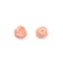 Bambou de mer rose semi-percé, fleur, 8mm x 1pc