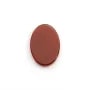 Cabochon cornaline, ovale plat, 10x14mm x1pc