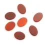 Cabochon cornaline, ovale plat, 10x14mm x1pc