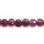 Rubis rouhe, de forme ronde plate facetté, 4mm x 40cm