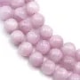 Kunzite de couleur violette, de forme ronde, 10mm x 40cm