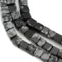 Obsidienne flocon de neige, en forme de cube 4mm x 40cm