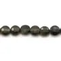 Obsidienne, de forme ronde plate facetté, 4mm x 40cm