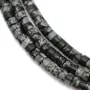 Obsidienne flocon de neige,en forme de rondelle 2x4.5mm x 39cm