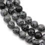 Obsidienne flocon de neige ronde 10mm x 40cm