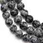 Obsidienne flocon de neige ronde 8mm x 40cm