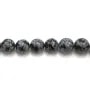Obsidienne flocon de neige ronde 8mm x 40cm