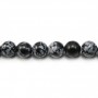 Obsidienne flocon de neige ronde 6mm x 40cm
