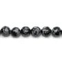 Obsidienne flocon de neige ronde 4mm x 40cm